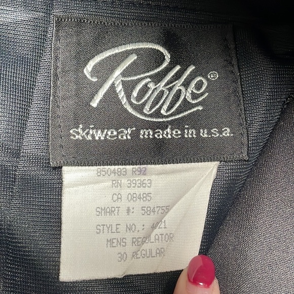 Roffe Ski Pants Men's Size 30 Regular Snowboard Black Vintage - Picture 11 of 13